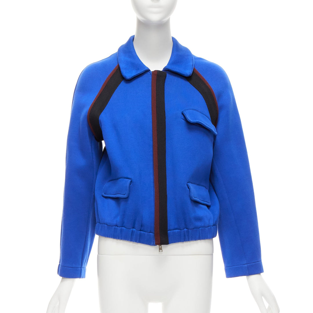 MARNI electric blue track suit raglan bomber jacket IT38 XS