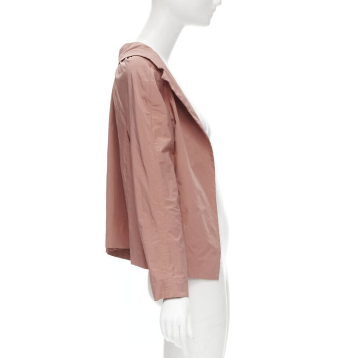 MARNI dusty blush pink polyamide nylon spread collar blazer jacket IT40 XS