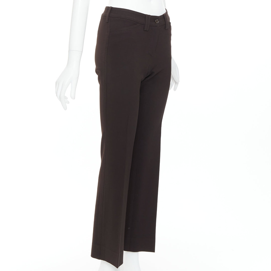 DOLCE GABBANA Vintage dark brown cropped pants IT36 XXS