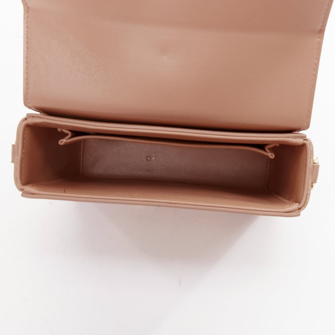 CHRISTIAN DIOR 30 Montaigne Box Mini nude leather gold CD buckle crossbody bag