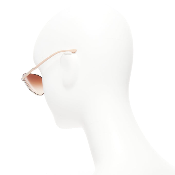 STELLA MCCARTNEY SM3011 silver nude frame brown ombre lens sunglasses