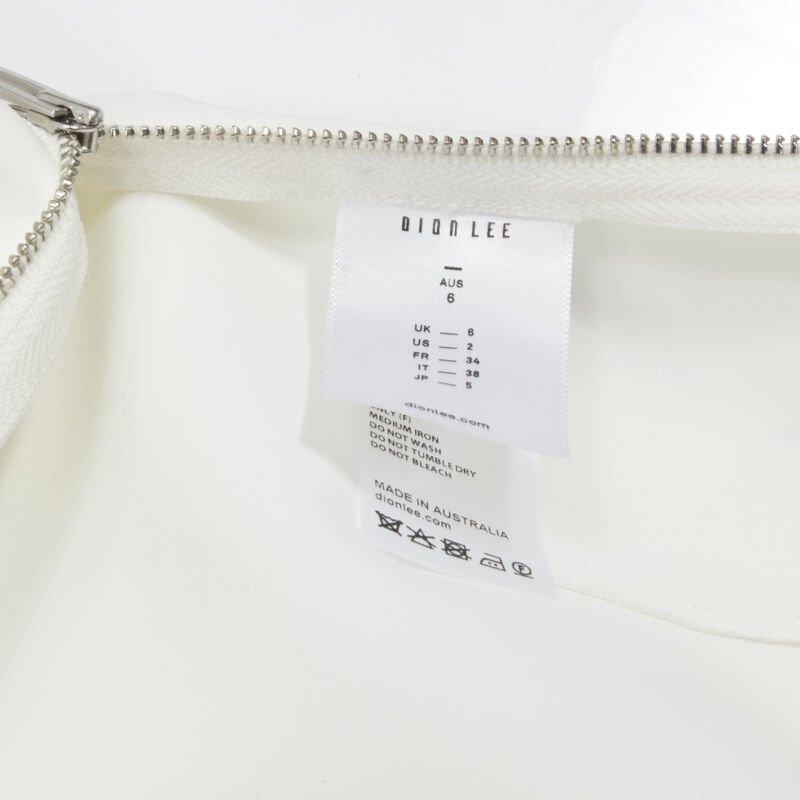 DION LEE white honeycomb cut out fringe hem midi skirt AUS 6 US2 XS