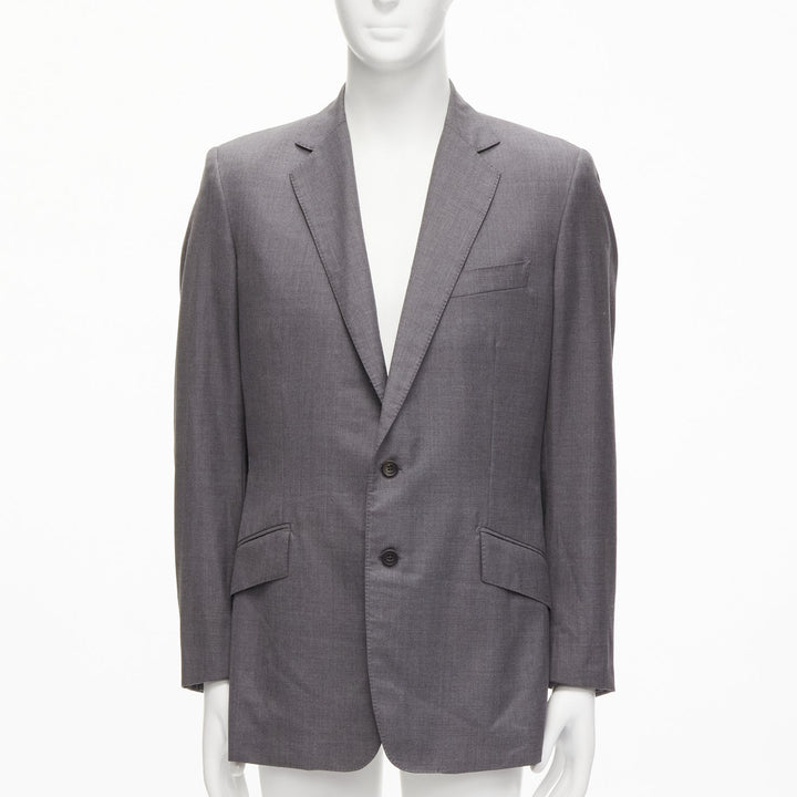 KILGOUR Saville Row grey virgin wool pink lining blazer jacket UK38 M