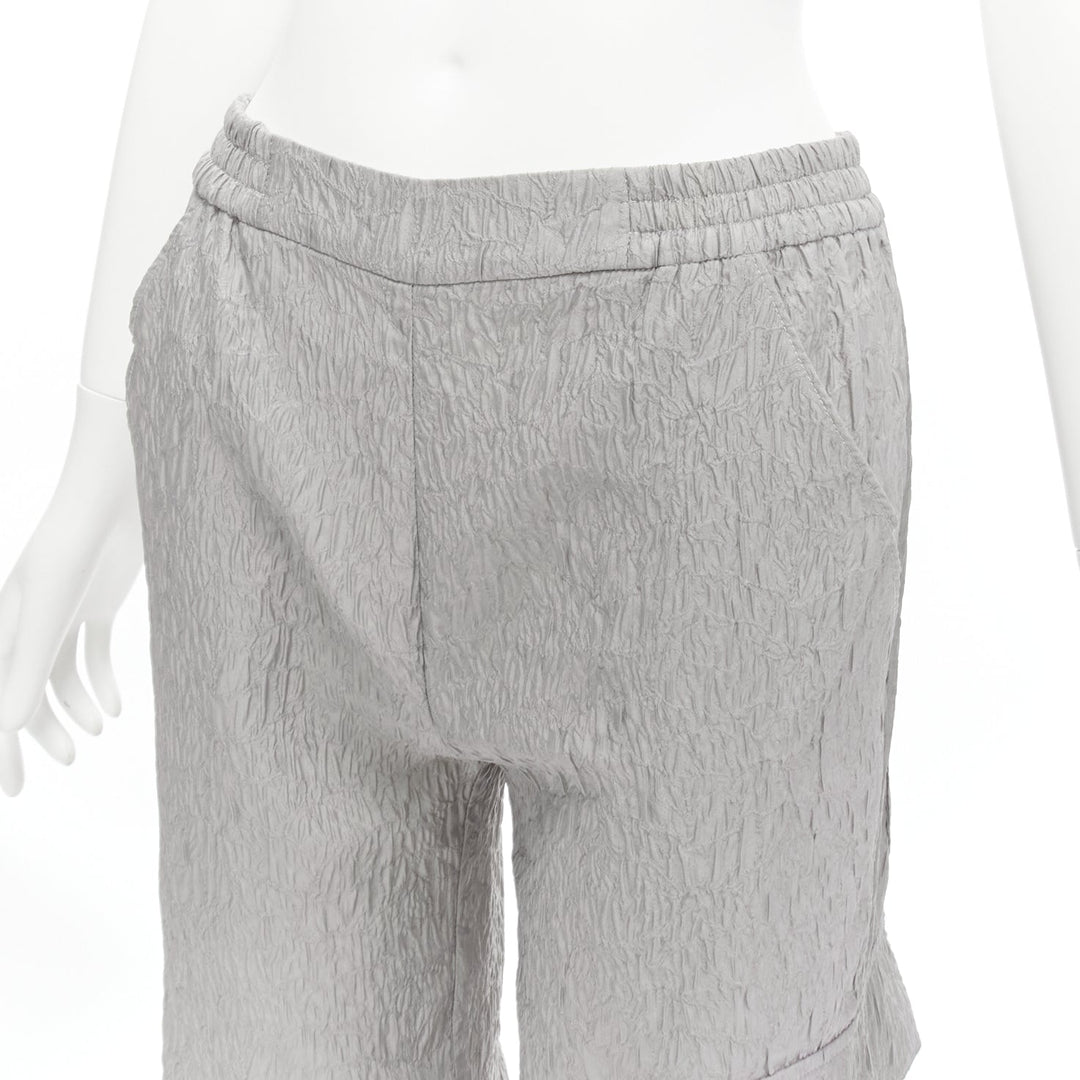 CECILIE BAHNSEN Jackson grey matelasse cloque cargo track pants UK6 XS