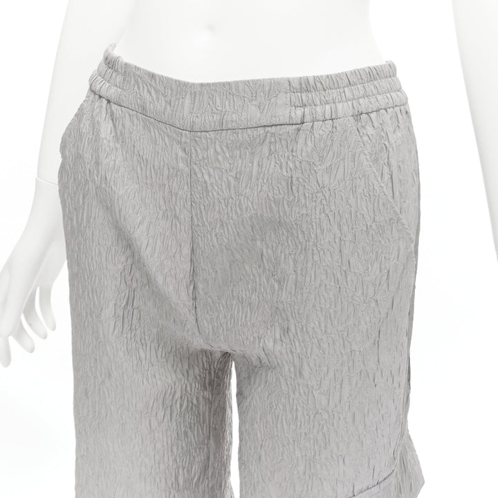 CECILIE BAHNSEN Jackson grey matelasse cloque cargo track pants UK6 XS