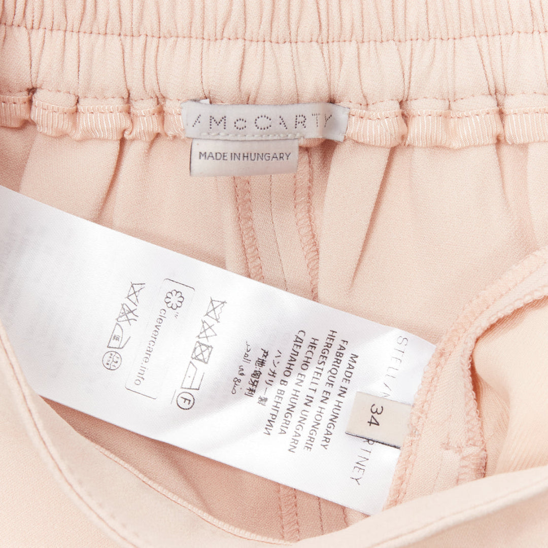 STELLA MCCARTNEY pink minimalist elastic waistband cropped jogger pants IT34 XXS
