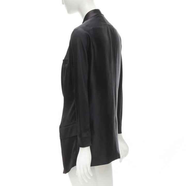 GIVENCHY Riccardo Tisci silk black cut out collar kimono robe blazer FR34 XS