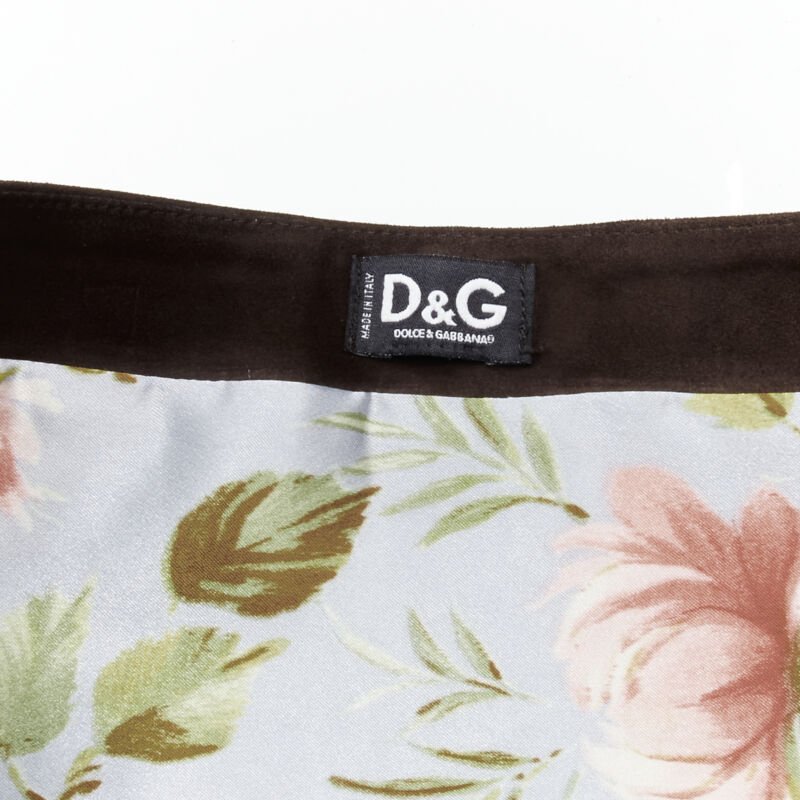 rare D&G DOLCE GABANNA Native American aboriginal aztec suede mini skirt S