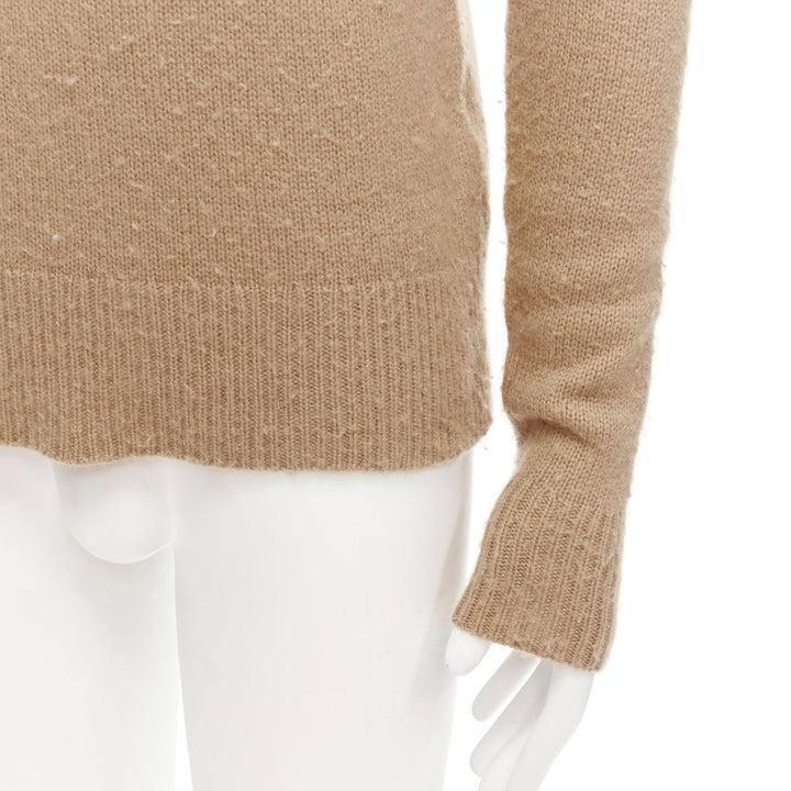 ACNE STUDIOS Peele beige wool cashmere brushed crew neck sweater S