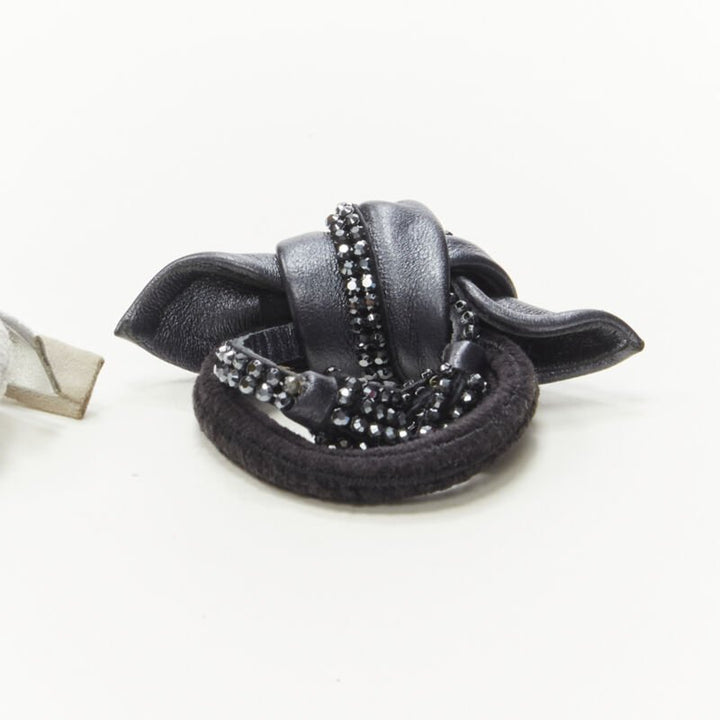 ALEXANDRE DE PARIS Alexander Zouari LOT OF 2 silver crystal bow tassel hair tie
