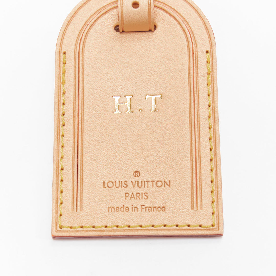 LOUIS VUITTON Vachetta leather gold HT foil stamp luggage tag