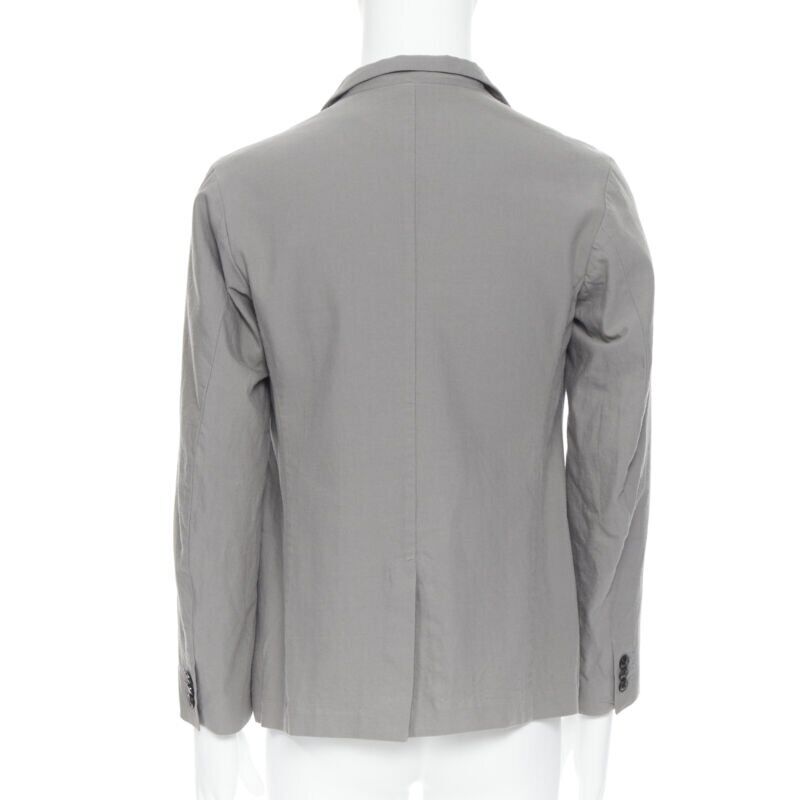 ARTS & SCIENCE grey cotton blend 4-button short collar casusal blazer jacket JP2