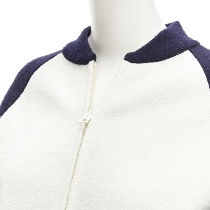 CHRISTIAN DIOR 2021 I Love Paris wool cropped track jacket zip bomber FR34 XS