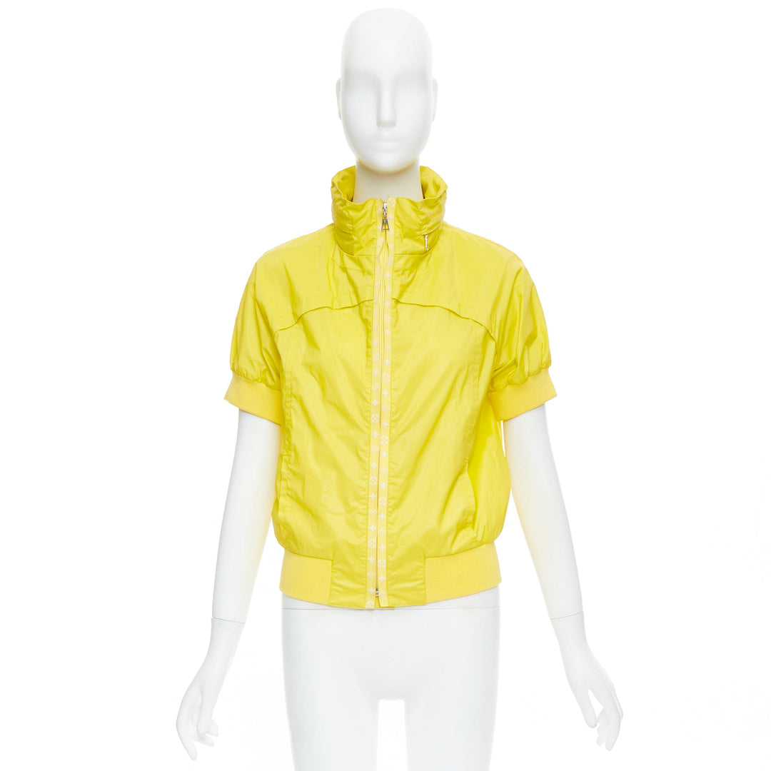 LOUIS VUITTON 2009 yellow monogram short sleeve zip up  jacket FR36 S