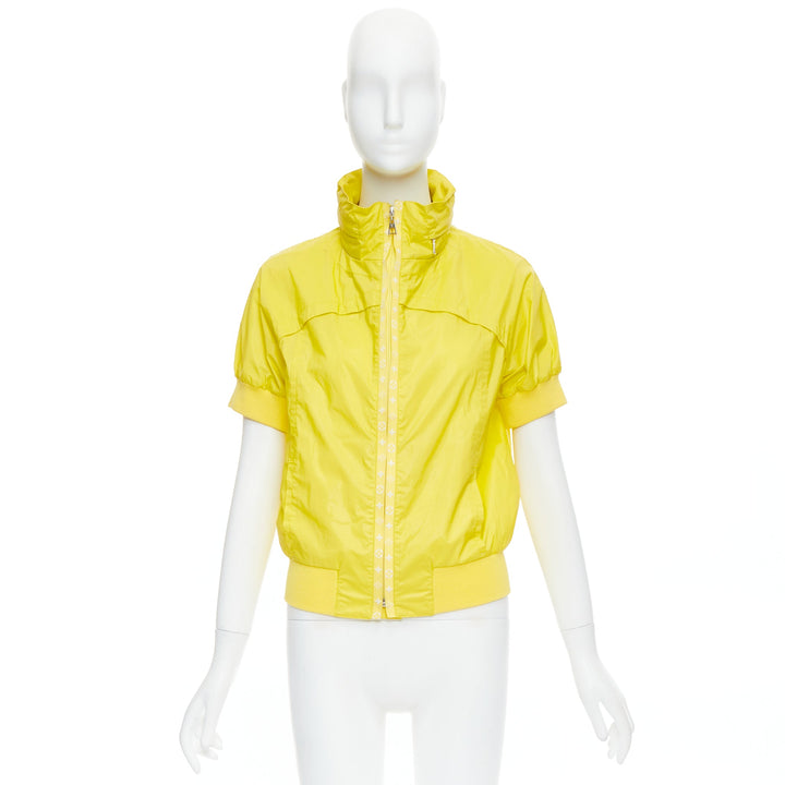 LOUIS VUITTON 2009 yellow monogram short sleeve zip up  jacket FR36 S
