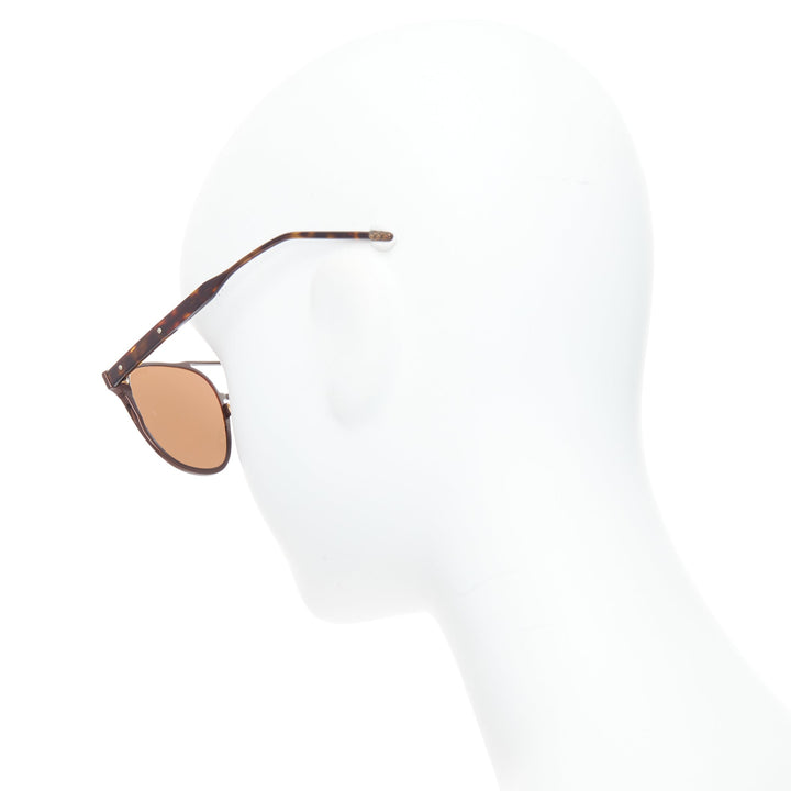 BOTTEGA VENETA BV0212S brown logo aluminium aviator sunglasses