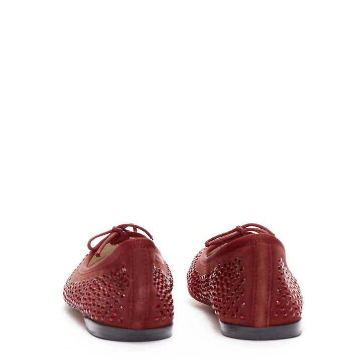 REPETTO 60 Anniversary Limited Edition red crystal suede ballet flats EU37