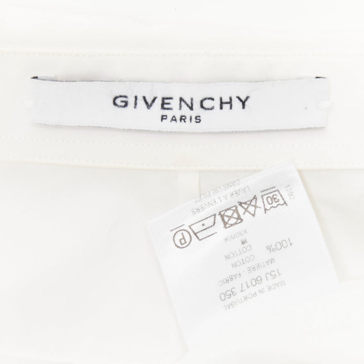 GIVENCHY Riccardo Tisci white cotton band applique shirt EU39 M