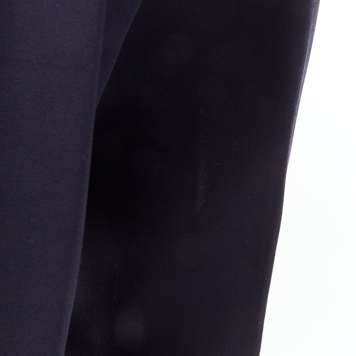 SAINT LAURENT virgin wool navy classic satin shawl collar tux blazer suit EU50 L