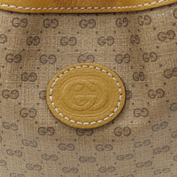GUCCI DISNEY Candy GG Micky Mouse brown leather trim bucket bag