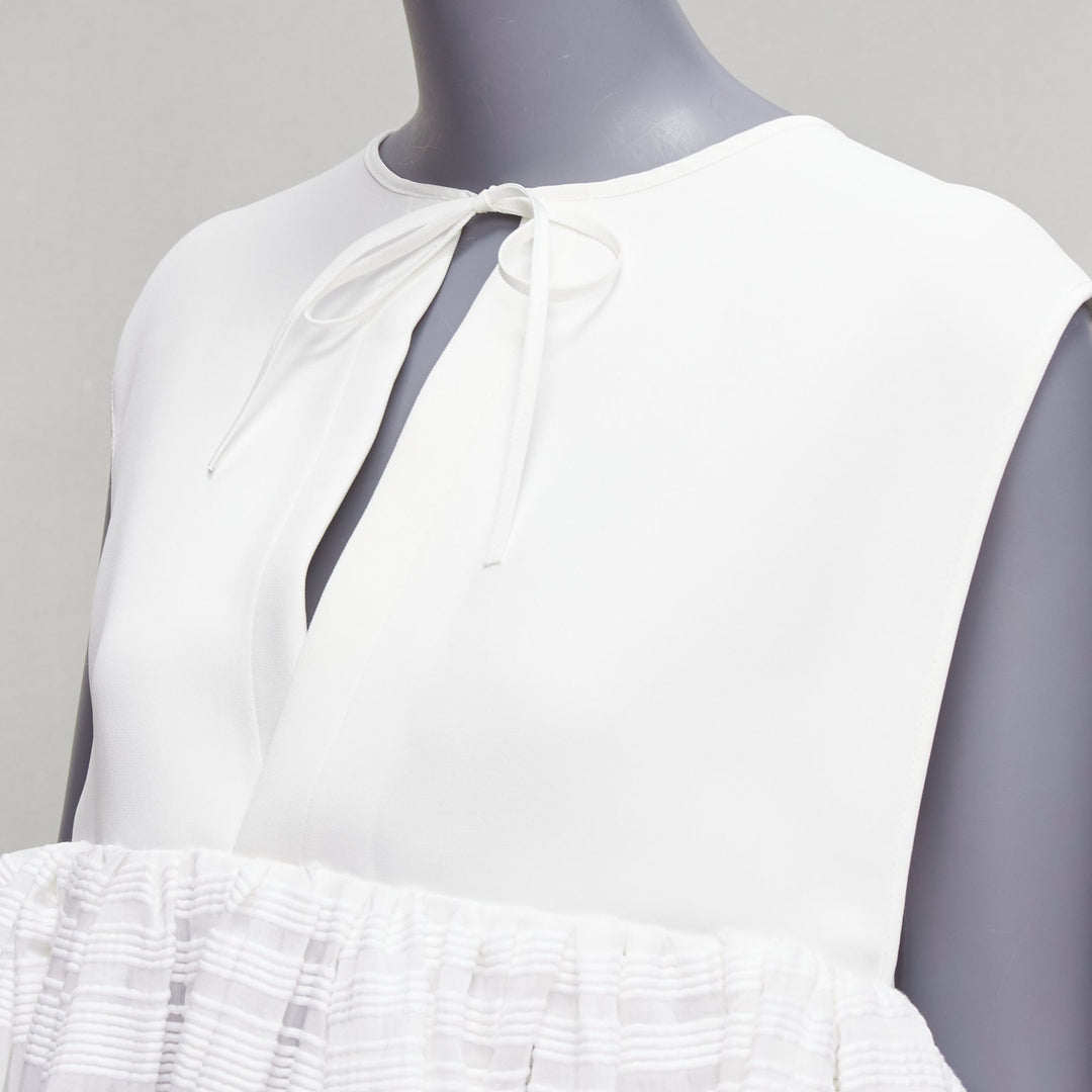 MATICEVSKI 2022 Escapism white stiff tulle trim voluminous peplum top AUS10 M