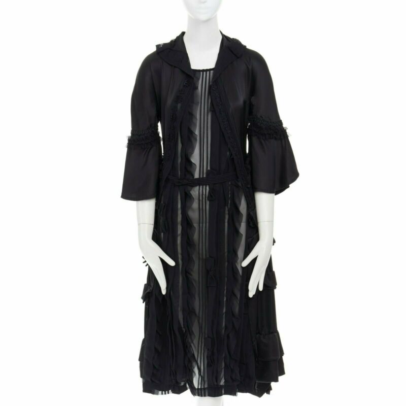 runway COMME DES GARCONS Broken Bride AW05 black victorian ruffle silk dress S