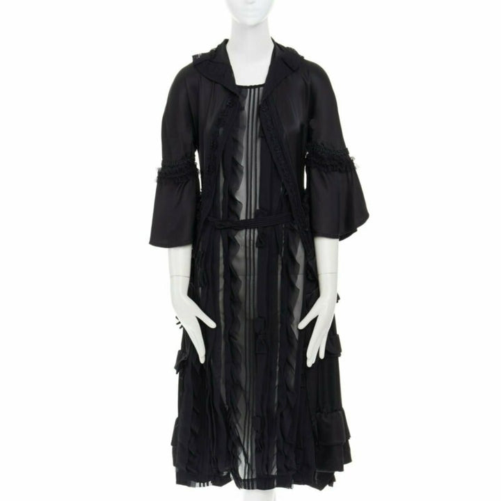 runway COMME DES GARCONS Broken Bride AW05 black victorian ruffle silk dress S
