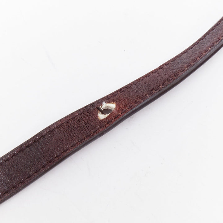 SAINT LAURENT Kaia brown heart embossed print YSL crossbody bag