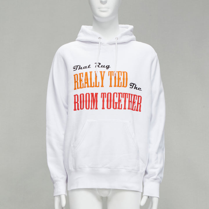 SACAI 2020 Big Lebowski Really Tied Room Together slogan white hoodie Sz.2 M