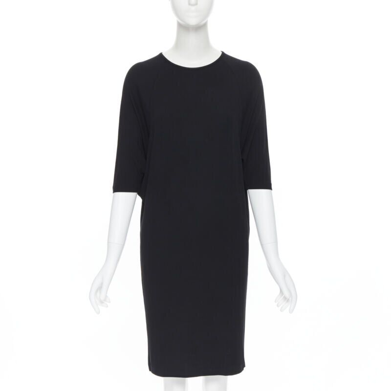 MICHAEL KORS black rayon spandex batwing stretch fit casual dress US0 XS