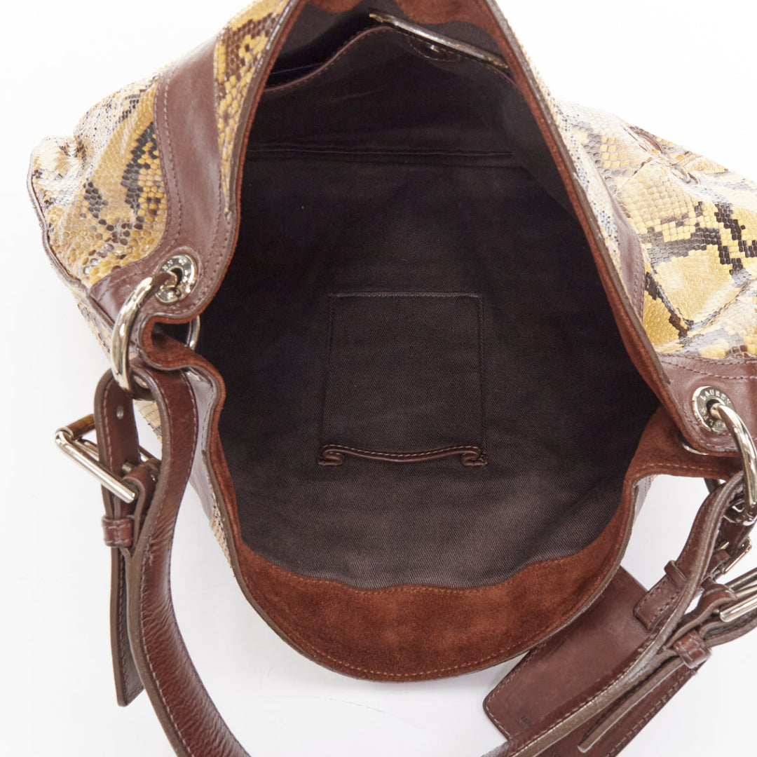 RALPH LAUREN Purple Label Proprietor scaled leather Western Flame hobo bag