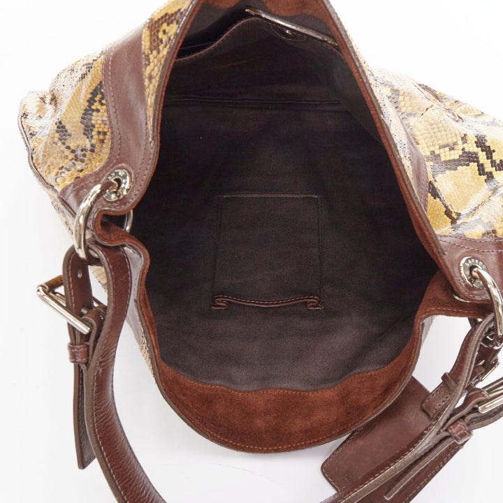 RALPH LAUREN Purple Label Proprietor scaled leather Western Flame hobo bag