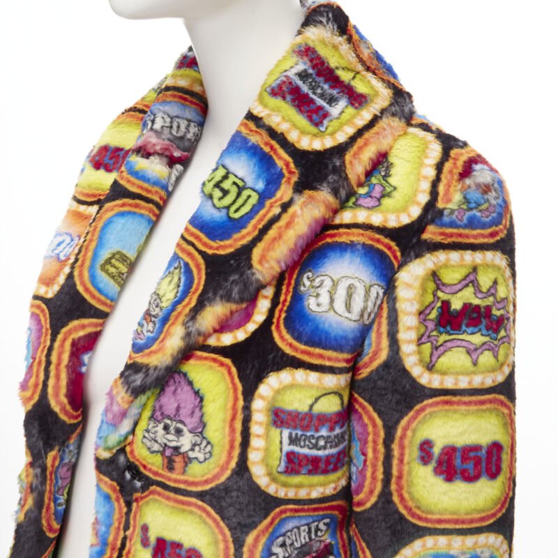 MOSCHINO Couture! TROLLS 2019 Runway Game Show faux fur jacket IT38 S