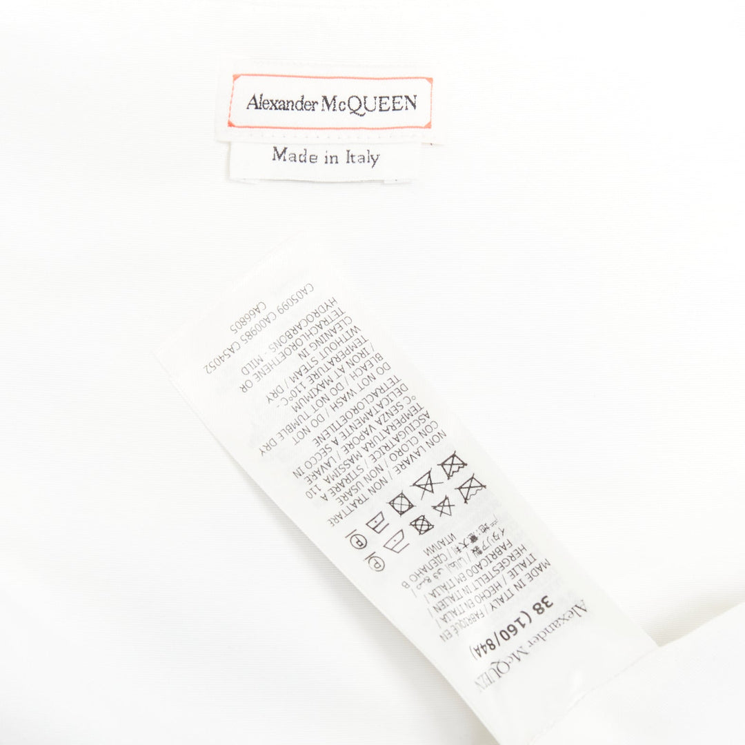 ALEXANDER MCQUEEN 2023 Chiaroscuro ink floral print zip front dress IT38 XS