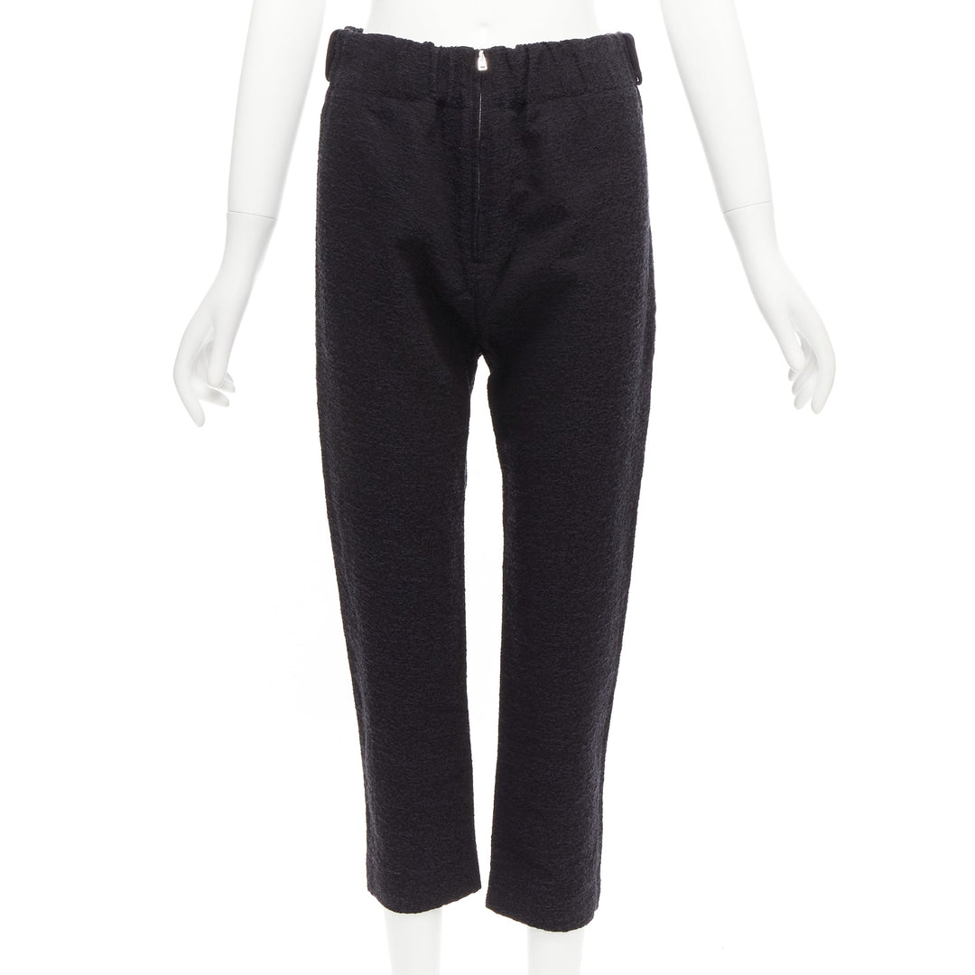 MARNI 2014 black cotton blend jacquard zip front tapered pants IT38 XS