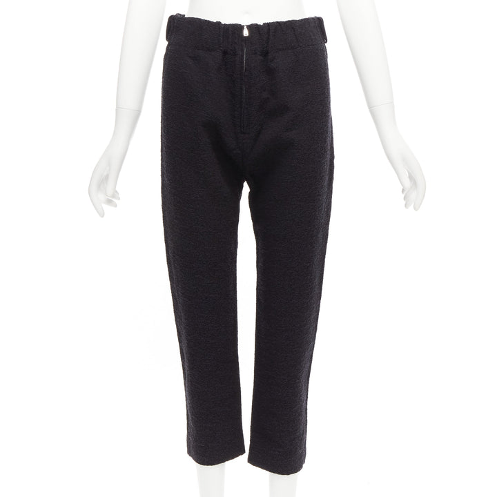 MARNI 2014 black cotton blend jacquard zip front tapered pants IT38 XS