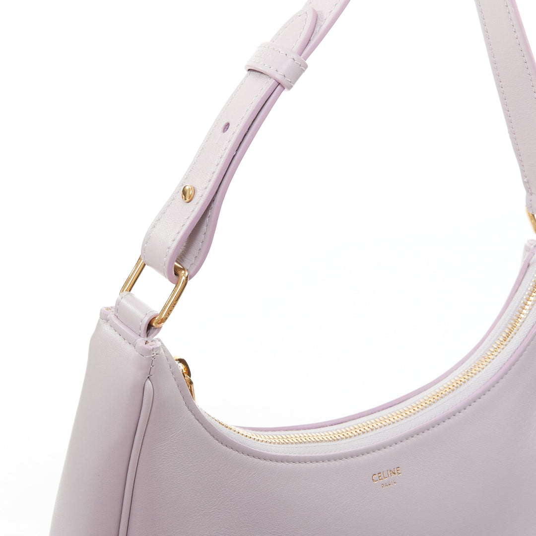 CELINE 2021 Ava lavender purple calfskin leather half moon shoulder bag