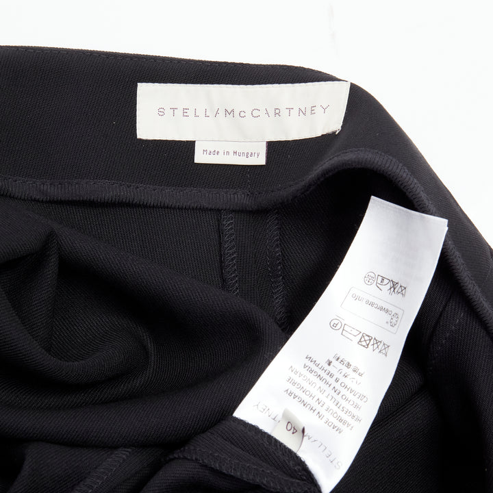 STELLA MCCARTNEY 2015 wool black silver button embellished wide leg pants IT40 S