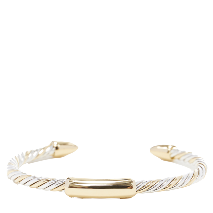 vintage BVLGARI JEWELLERY 18k yellow white gold twist bangle cuff bracelet