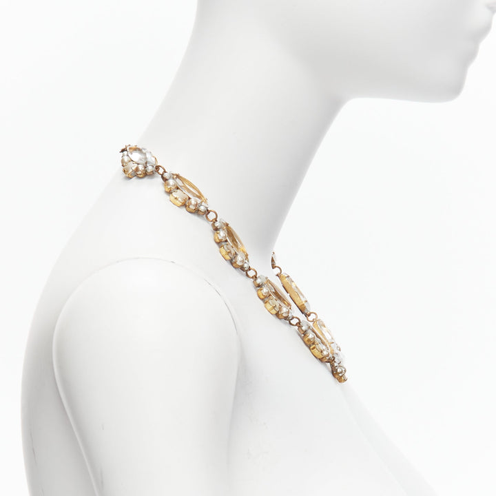 rare MEADHAM KIRCHHOFF Lilien Czech Runway crystal pearl studs necklace