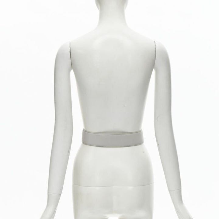 JIL SANDER light grey minimalist wide leather waist belt 75cm