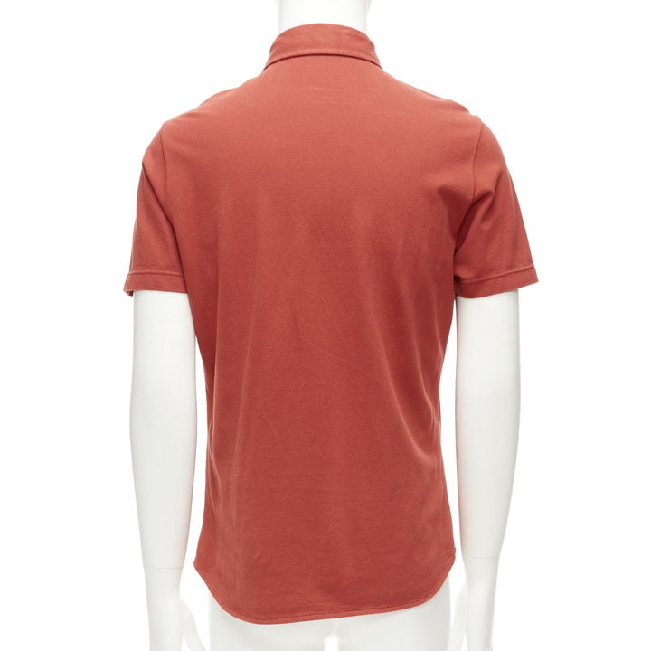 LORO PIANA 100% cotton brick red 3 buttons collared polo shirt S
