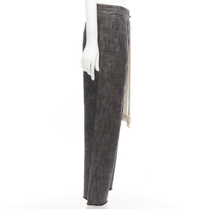 SONG FOR THE MUTE 2018 Wander cream rope detail grey wide leg pants FR34 XS