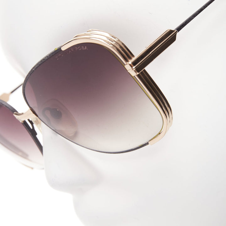 DITA Mariposa black gold metallic sides frame logo end butterfly sunnies