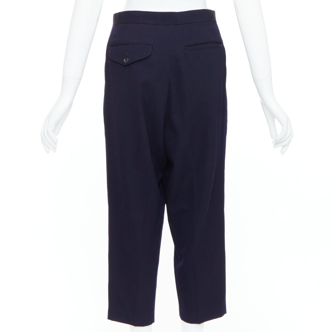COMME DES GARCONS 2016 navy wool balloon cropped trousers S