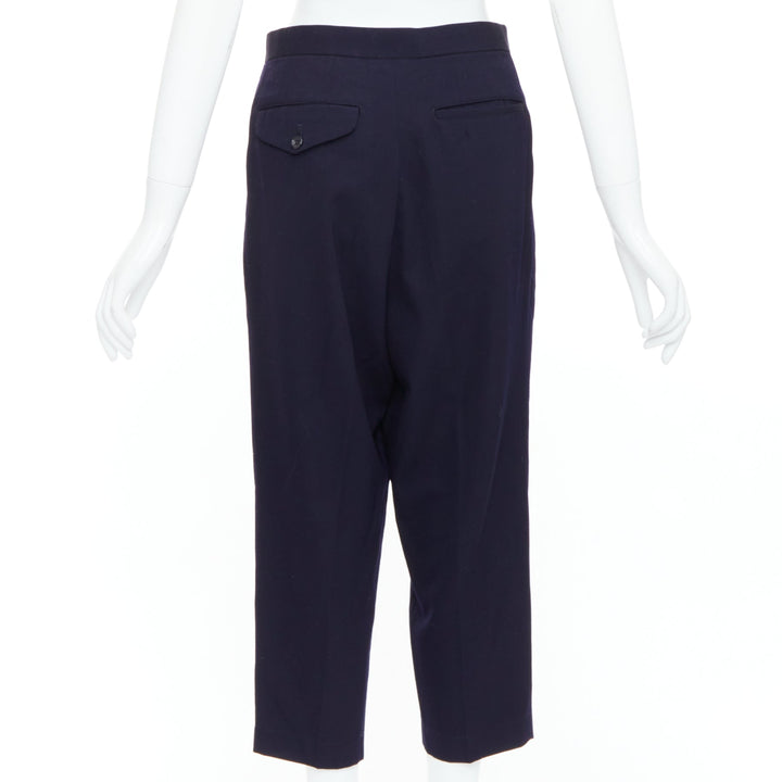 COMME DES GARCONS 2016 navy wool balloon cropped trousers S