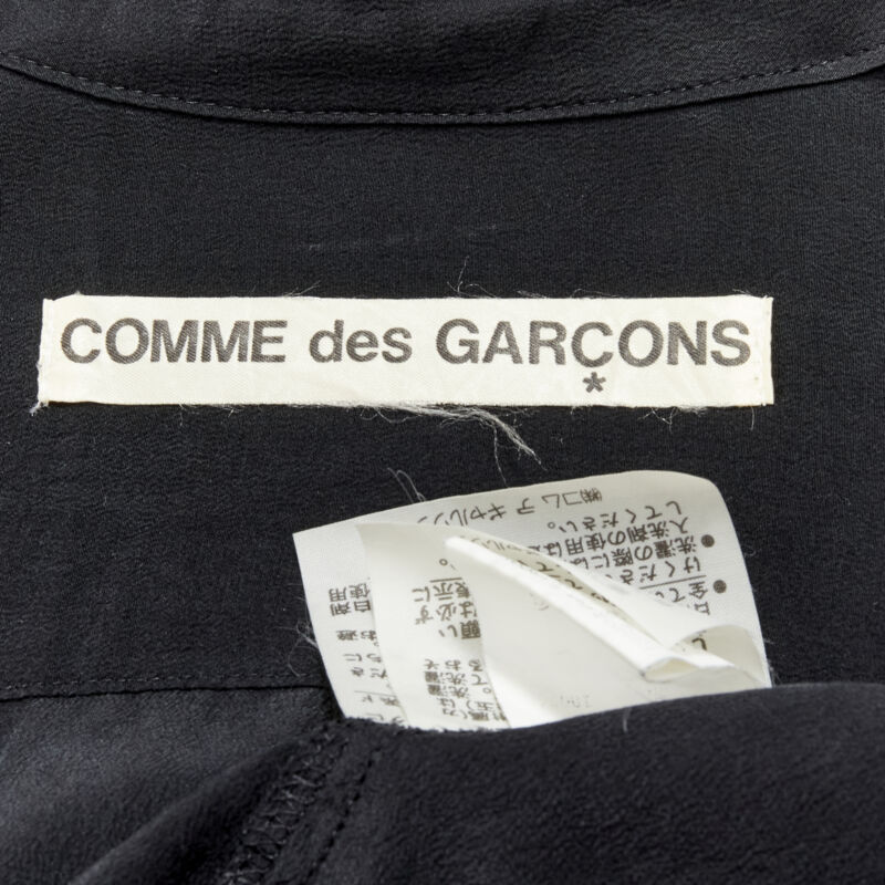 COMME DES GARCONS 1980's Vintage black waterfall draped chandelier jewel shirt