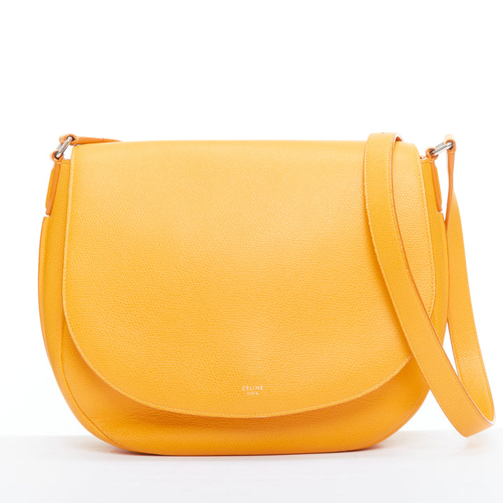 CELINE Trotteur Messenger yellow marigold half moon crossbody bag