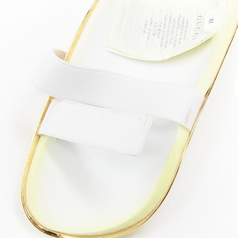 rare GUCCI Alessandro Michele 2019 Runway GG logo gold padded shin guards socks