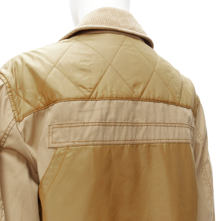 BURBERRY brown corduroy collar padded pocketed chore field jacket M